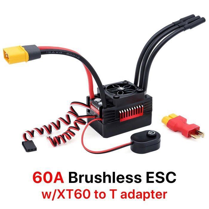 Contrôleur De Vitesse Brushless 60A étanche Pour Bateau RC - Avec Prise XT60 Et BEC Intégré