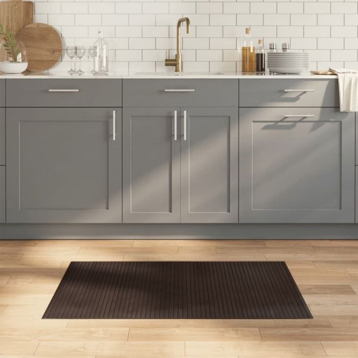 VIDAXL Tapis bambou marron foncé 60 x 100 cm rectangulaire antidérapant