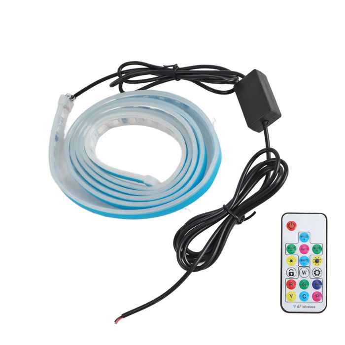Bande LED RVB 1,8m Pour Voiture - Télécommande - 12V - Installation Facile Sous Capot Ou Intérieur - Éclairage Personnalisable