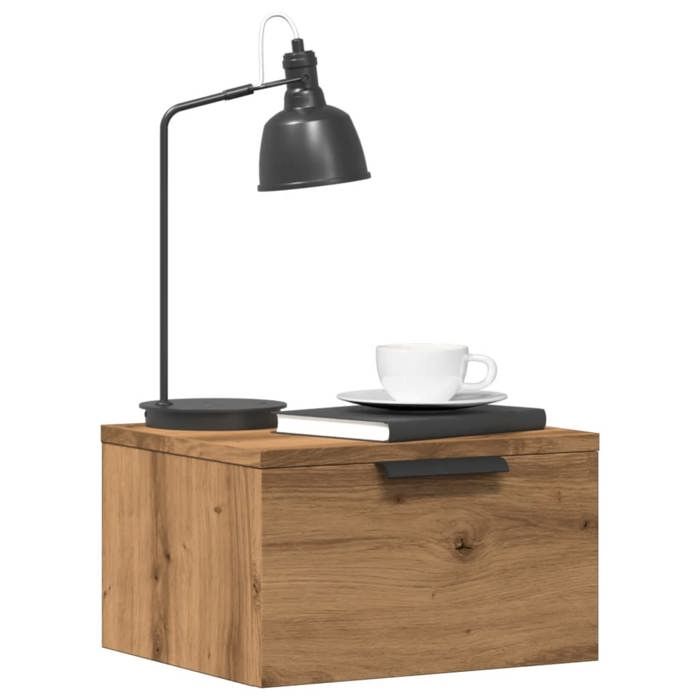 vidaXL Table de chevet murale chêne artisanal 34x30x20 cm 856981