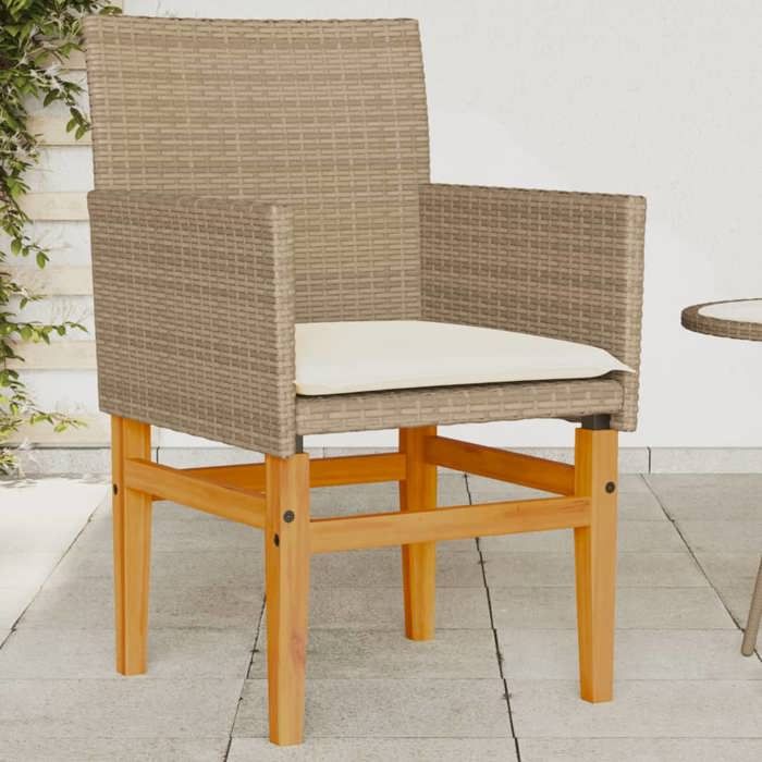 vidaXL Chaises de jardin avec coussins lot de 2 résine tressée 365148 - vue 5