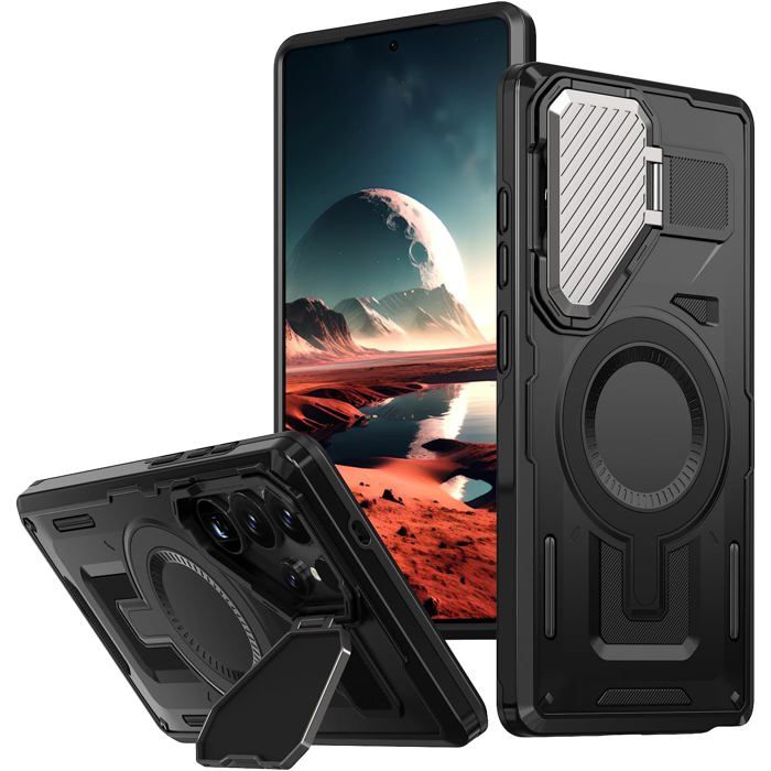 Case For Samsung Galaxy S25 Ultra Compatible With Magsafe Samsung S25 Ultra Stand Mobile Phone Case Magnetic Shockproof Prote