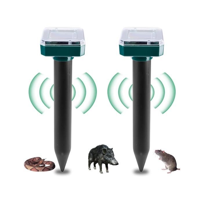 Anti Taupes Ultrasons, 4 Pièces Répulsif Taupes Ultrasons