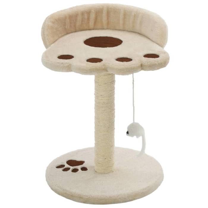 Jouet chat Arbre à chat-Arbre à Grimper - avec griffoir en sisal 40 cm Beige et Marron ZLH•359305826