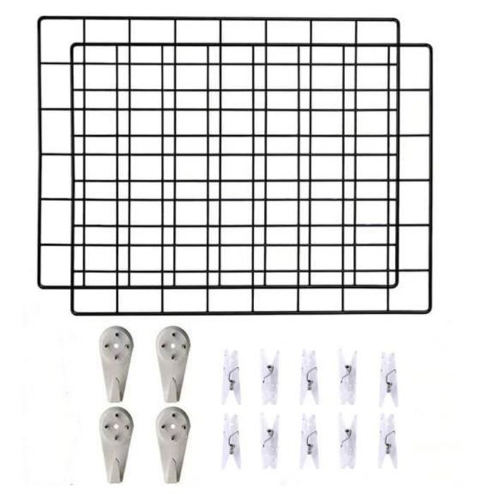 Grille Murale Métallique Abaodam Pour Photos Et Décorations - Dimensions 19,65x11,91 Pouces, Design élégant