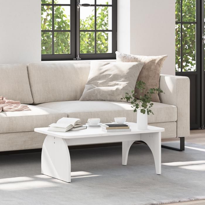 Moderne Table basse - Table de salon - Blanc 80 x 50 x 31 cm Bois de pin massif@FR(8225591)