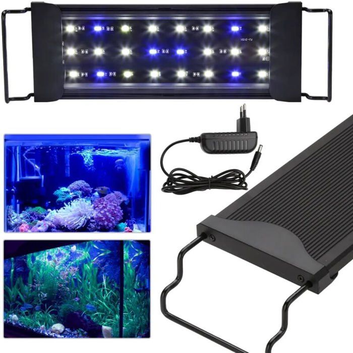 Comparer les prix de Éclairage Aquarium LED 12W Lampe de Surface Universelle (30-50cm) Avec Minuterie YYV