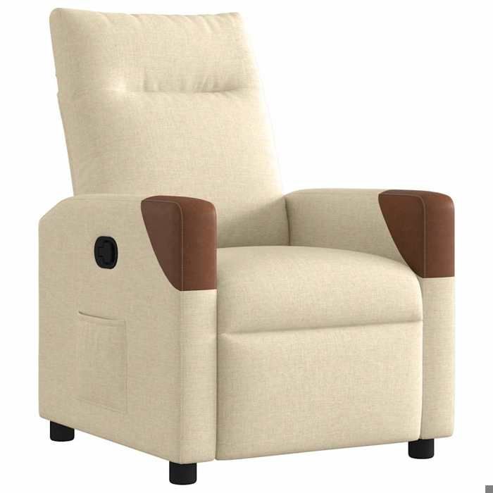 NEUF 2026 CHIC Fauteuil inclinable réglable SWEETY inclinaison manuelle Crème tissu 69x86x100 cm FF4305