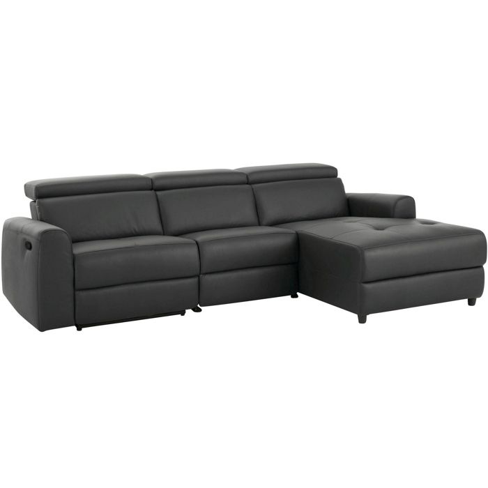 Capena-canapé 3 Places Chaise Longue Droit En Pu Gris Capena-canapé 3 Places Chaise Longue Droit En Pu Gris