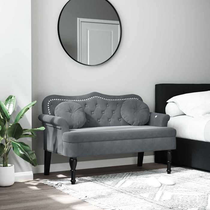 Soldes FlottantsBanc Moderne/Bout de lit - CLOUD - 110 kg par siège - Siège/Banquette - avec coussins Gris foncé 120 5x65x75cm Vel