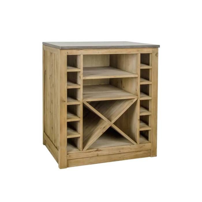 Meuble bas de cuisine range-bouteilles Champêtre