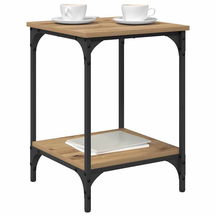 Marron Table Basse dextérieur - SWEETY Table basse Chêne artisanal 40x40x55cm Bois dingénierie CL89008965540