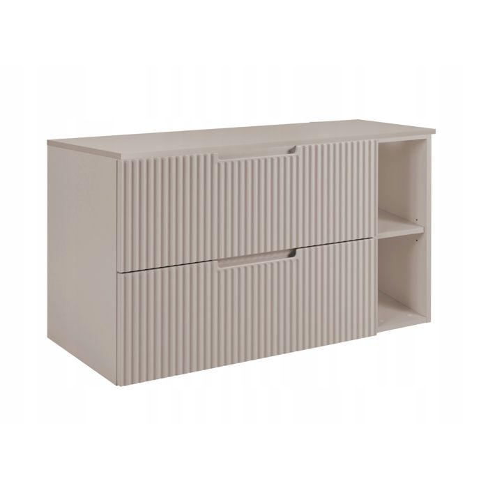 RODAN Meuble sous Lavabo 80 cm FLOW façade rainurée - Cachemire