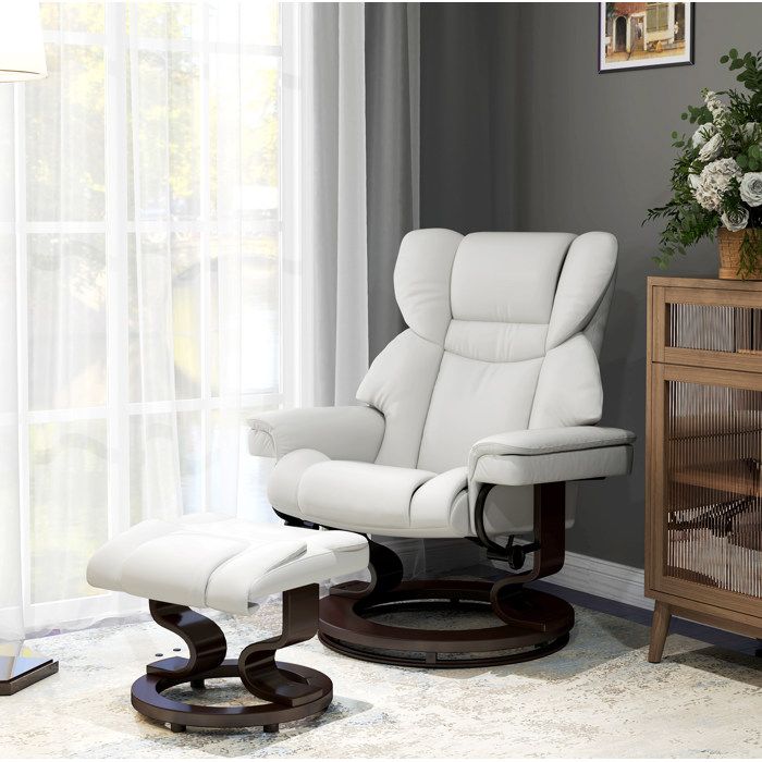 Fauteuil Massant Électrique 1 Place Inclinable 145° Pivotant 360° avec Repose-Pieds - YEAVIO - Simili Blanc Crème