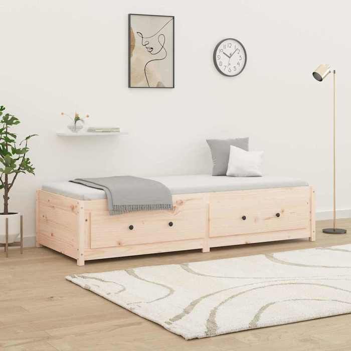 vidaXL Lit de jour sans matelas 90 x 190 cm bois de pin massif