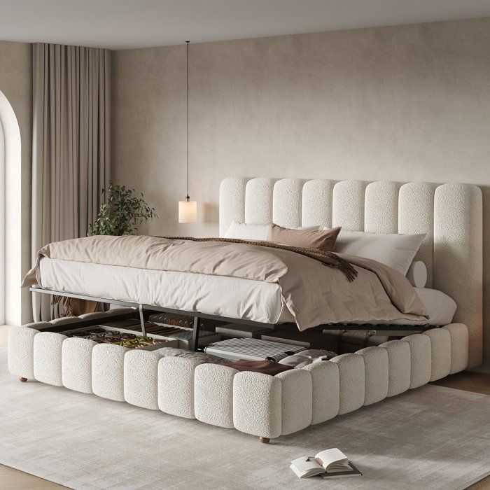 Lit coffre double 160x200 avec grand rangement hydraulique silencieux structure stable anti-glissement pour matelas