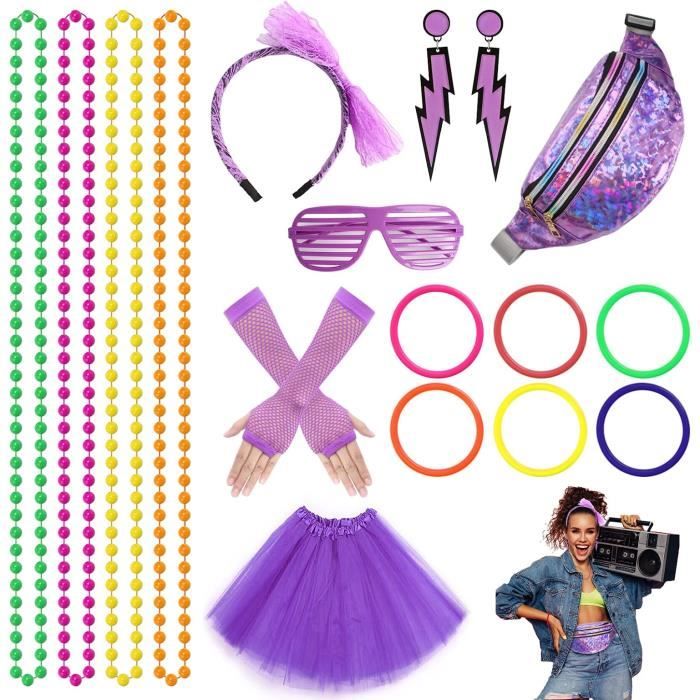 Costume des années 80, tenue des années 80, 18 pièces Mottoparty 80s