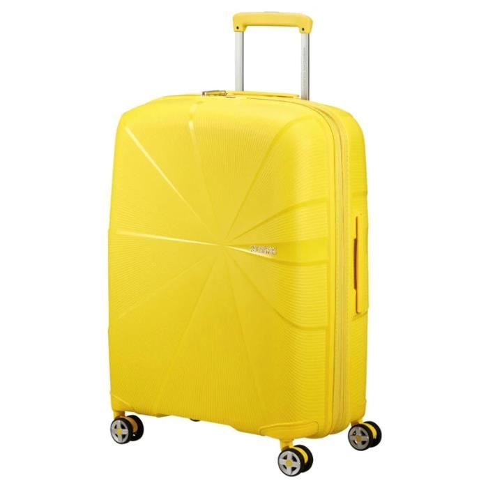 american tourister "starvibe" valise cabine 4 doubles roues 67cm - jaune