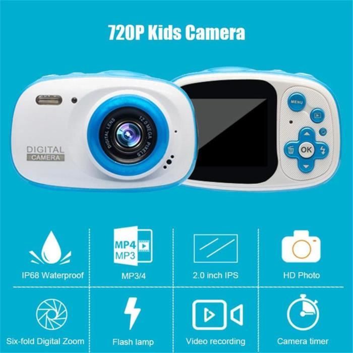 Appareil Photo Enfant Etanche Ip68 1080p 6x Zoom Numerique 5mp Camera Camescope Enregistreu Video 2 0 Pouces Camera Hd Bleu Cdiscount Jeux Jouets