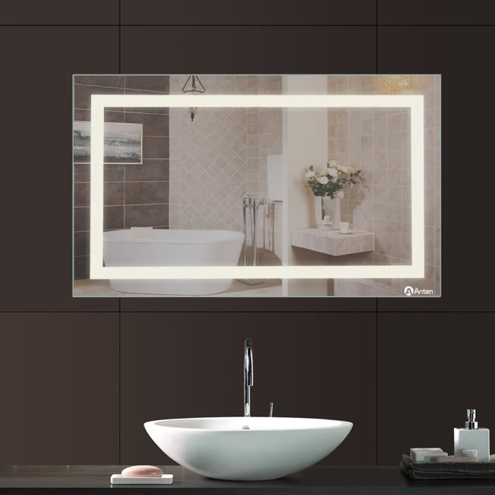 Miroir Salle De Bain 100 X 60 Miroir Salle De Bains 100 X 60 Cm Avec Led Lumieres Eclairage 23w 6000k Miroir Mural Anti Buee Achat Vente Miroir Salle De Bain Cdiscount