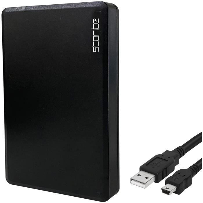 Storite Disque Dur Externe Portable 1 to Disque Dur de Sauvegarde 2,5  Pouces avec USB 2.0 Compatible avec PC, Mac, Windows, Ordinateur Portable