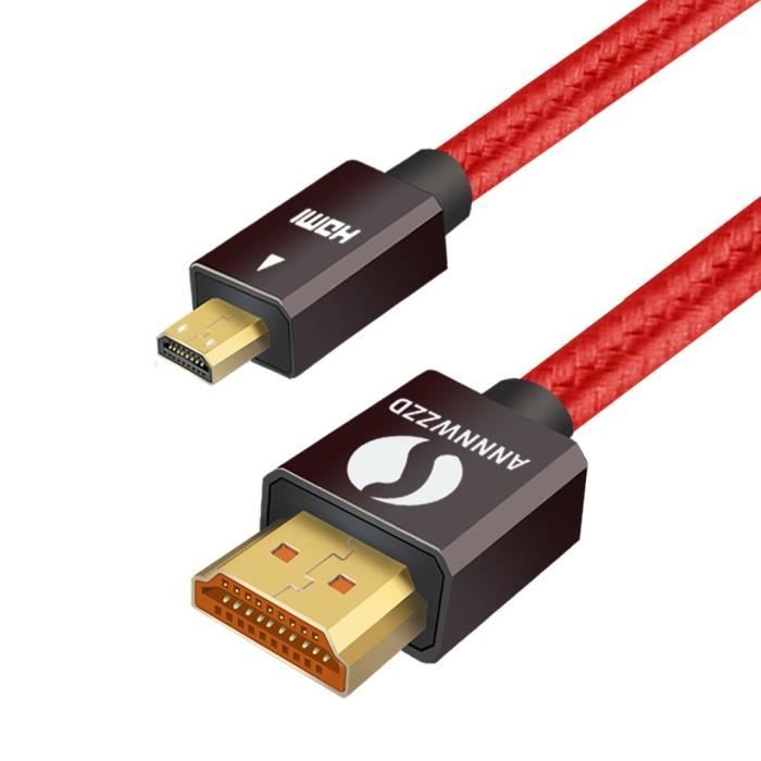 Câble micro HDMI vers HDMI par , câble HDMI haute vitesse vers micro HDMI  HDTV, prend en charge Ethernet, 3D, 4K et retour audi[376] - Cdiscount TV  Son Photo
