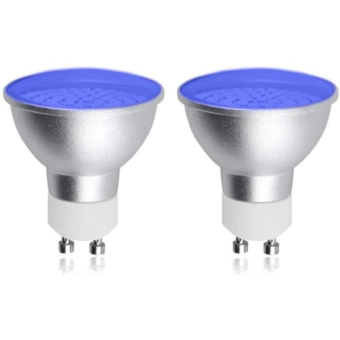 Bonlux Ampoule LED GU10 Couleur Bleu 5W, MR16 lampe LED Bleue non dimmable,  Angle de faisceau 120°, Halogène 50W équivalent, pour éclairage paysager et  éclairage décoratif(lot de 4), LST-GU10 : : Luminaires