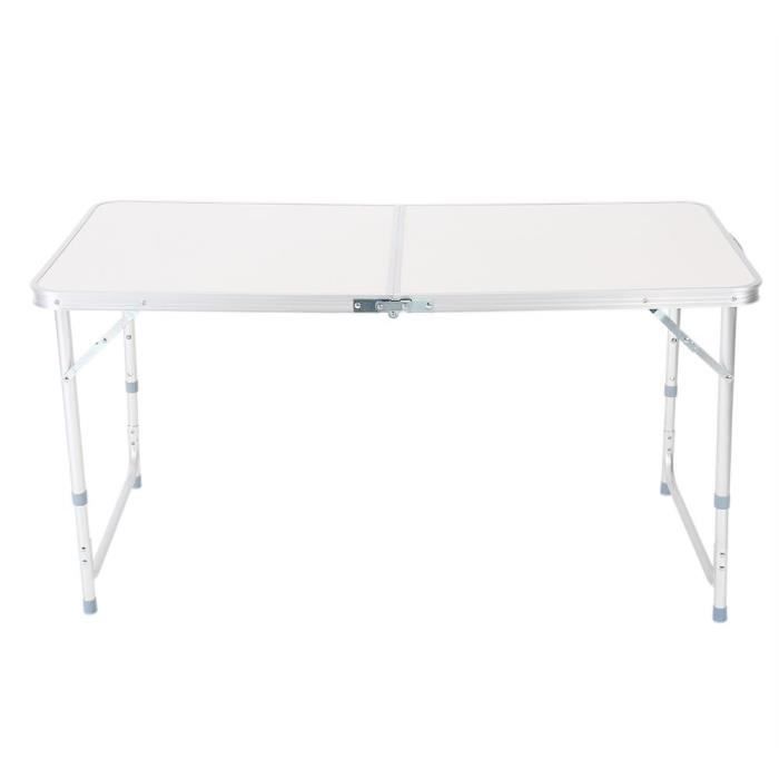 Table pliante 4ft acier blanche portable camping picnic chevalet outdoor indoor