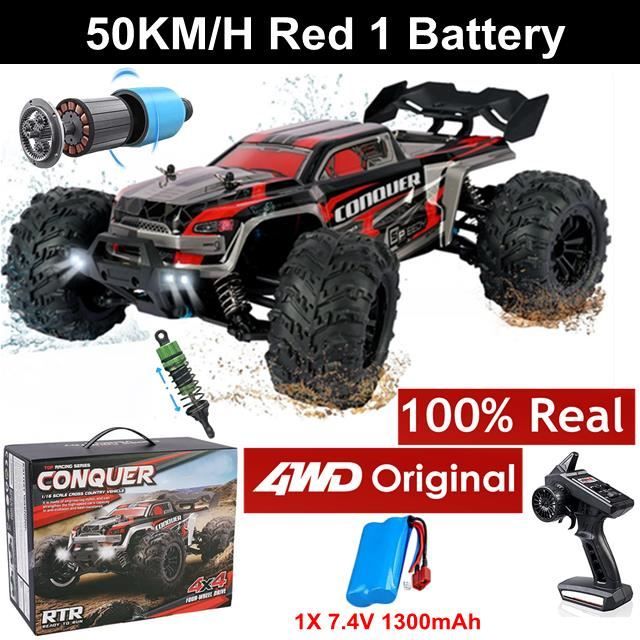 Voiture Radiocommandee Tout terrain Rouge 50KM h Pour Enfants et Adultes Cdiscount Jeux Jouets