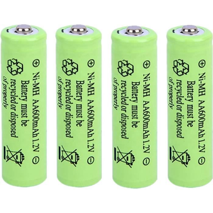 Piles Rechargeables - Rechargez Batterie Accu Ni-mh Aa 600 Mah Rechargeable Lot 4 Produits Solaires