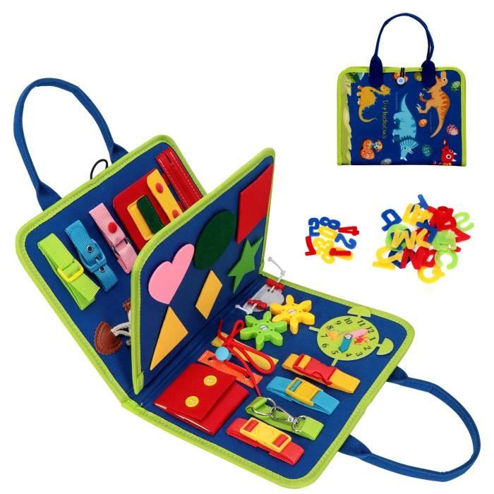 HAOYULUO – Busy Board 4 Couches – Tableau Montessori En Feutre Doux – Motricité Fine – Cadeau Dès 3 Ans