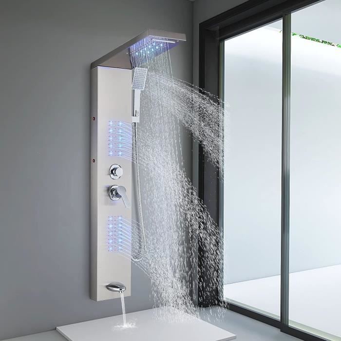 Colonne de douche hydromassante LED mode eau de 5 fonctions douche de