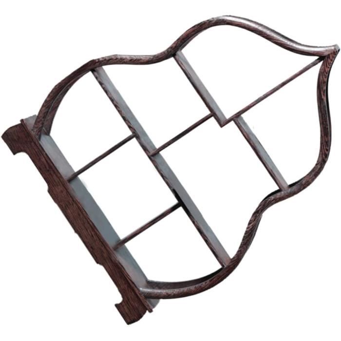 Petite étagère Murale Vintage – Bois Rustique, Porte-couettes Et Barre Suspendue, 21cm