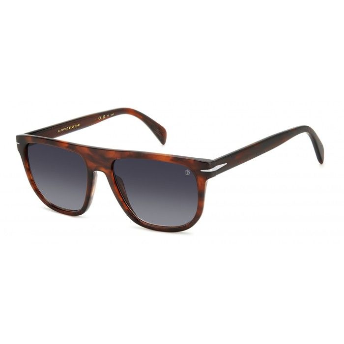 Lunettes De Soleil David Beckham DB 7047/S - Monture Acétate Noir, Verres Gris UV400, Italie