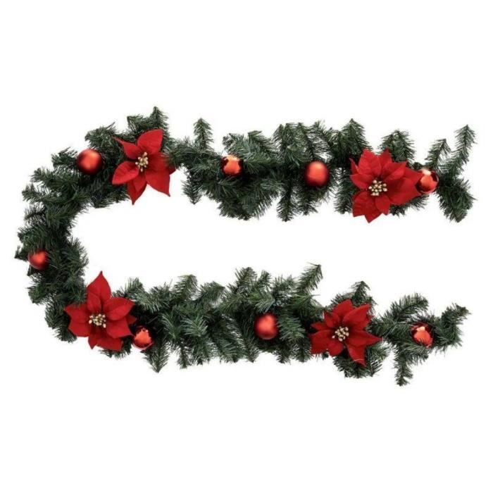 Guirlande Déco De Noël Rouge De 2 Mètres - Pour Sapin, Mur, Décoration De Fête (Austinstore)
