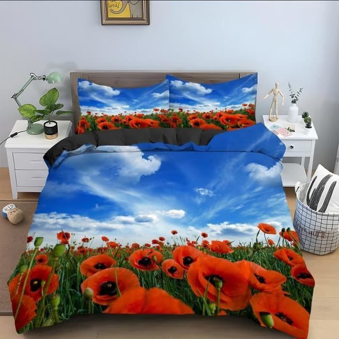 Parure De Lit 3 Pièces 160x200 Cm - Housse De Couette En Coton Violet - Neuf Avec étiquettes