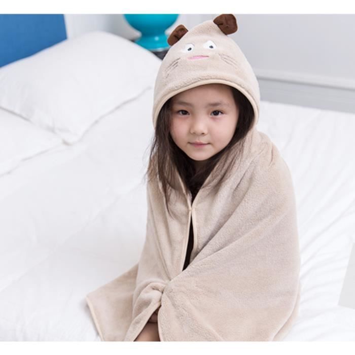 Mignon Sortie de bain annimaux enfant bebe fille Serviette de bain garcon coton Baignoire Drap serviette de plage cadeau naissance