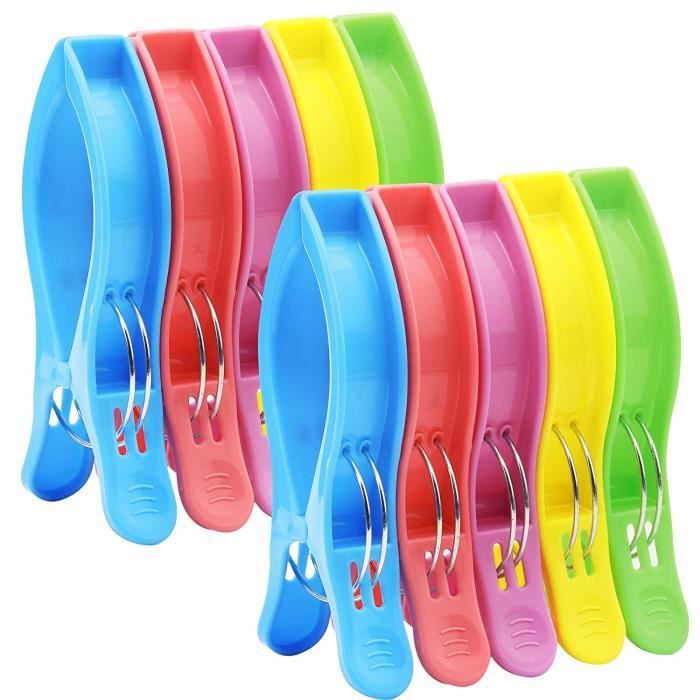 4 Pinces Pour Serviette De Plage - Fixation Résistante Pour Chaise Longue, Transat, Couverture Et Vêtements