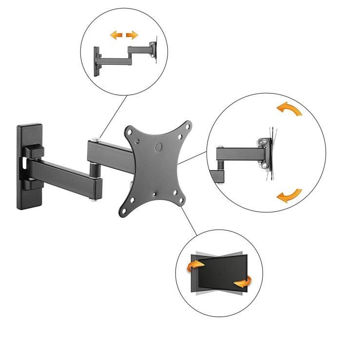 Meuble Tv Avec Bras Articulé Support Ecran Pc Ordinateur S7511 Meuble Tv Suspendu Mural Bras