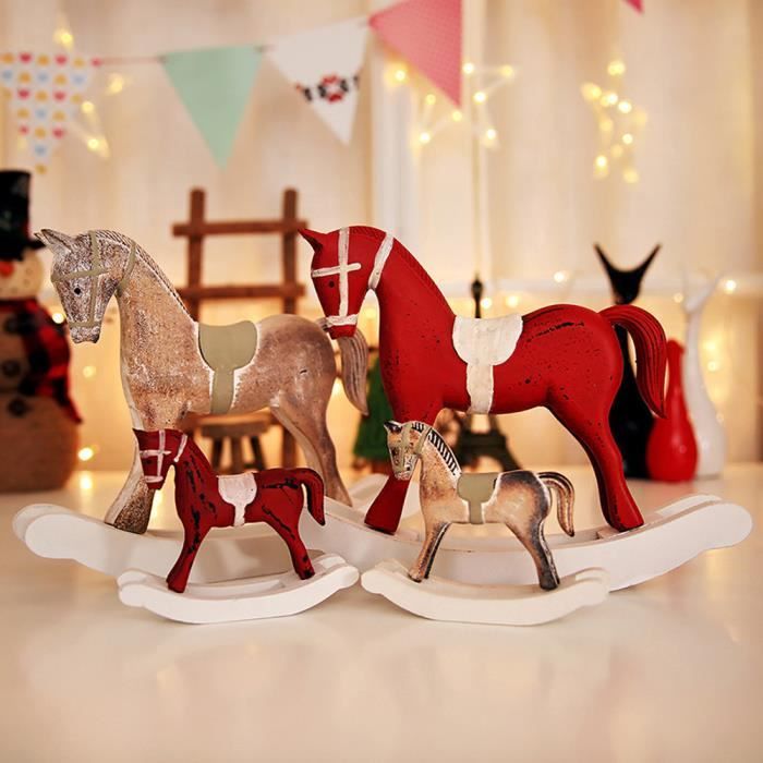 grand cheval à bascule en bois