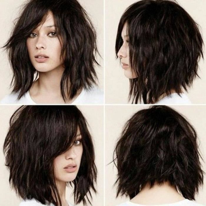 Perruque Femme Boucle Court Cdiscount Perruque pour femme au cheveux courts synthétiques monofilament pour une chevelure avec un carré parfaitement maîtrisé. perruque femme boucle court