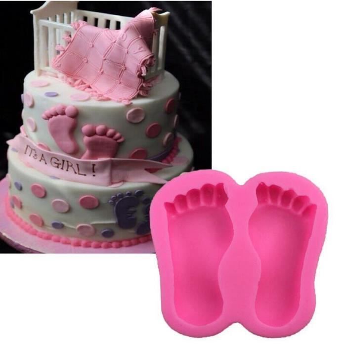 3d Moule Silicone Pieds De Bebe Pate A Sucre Moule A Gateau Outil De Cuisson Cdiscount Maison