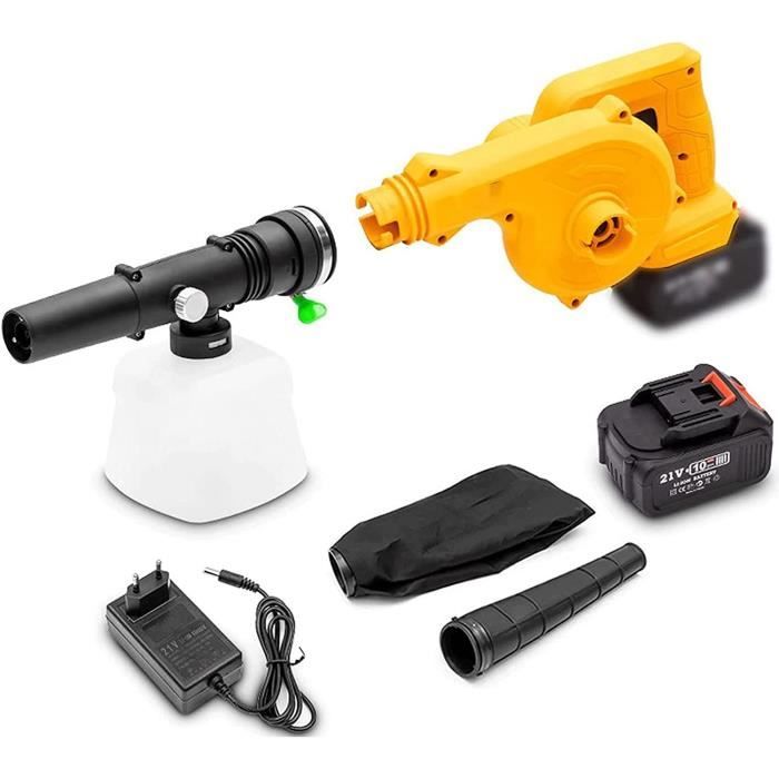 Sakerplus Nettoyeur De Poussière Portable, Souffleur De Feuilles Sans Fil, Souffleur à Main Pour L'entretien De La Pelouse, Nettoyage De Terrasse, Soufflage De Feuilles Et De Poussière, Batterie 4,0