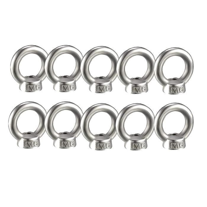 Set De 3 Écrous Œil M10 Filetage Femelle Argenté 5kg - Pour Suspension Lampe/Lustre - Marque Uxcell