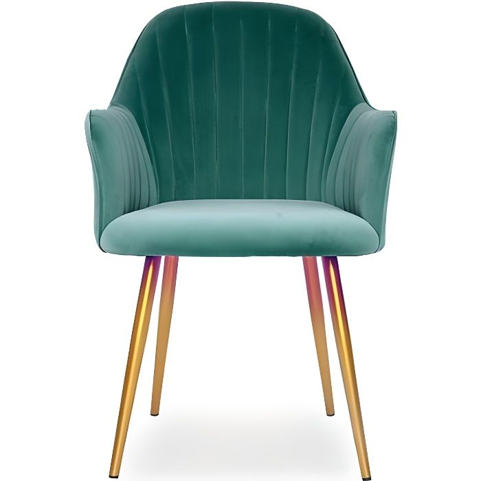 chaise de salle à manger en velours vert avec pieds en or - collection skull - meubler design
