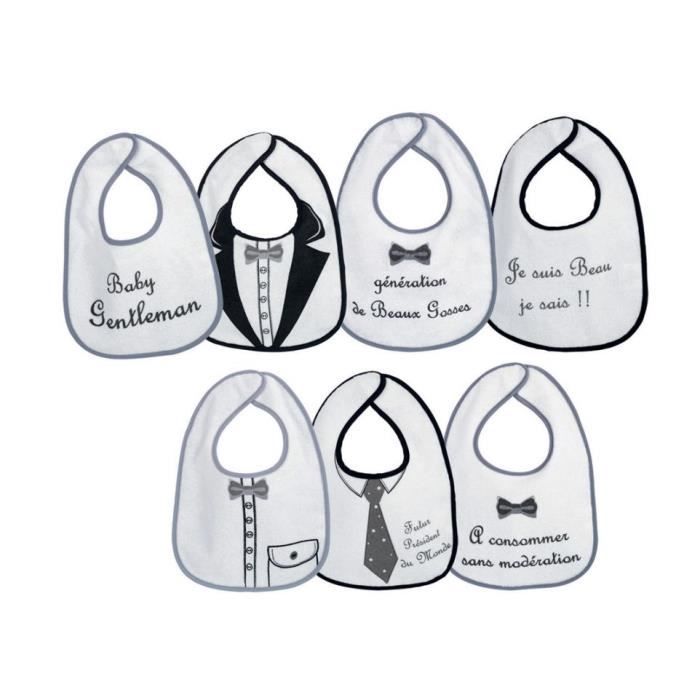 3 Kilos 7 Bavoirs 1er Age X7 Baby Gentleman 22x30 Cm 22x30 Cm Cdiscount Puericulture Eveil Bebe