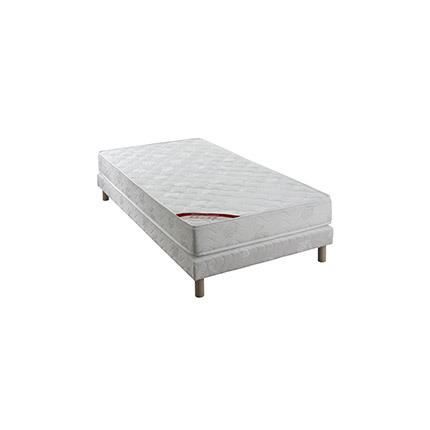 Ensemble Lit Single Dodo - Sommier + Matelas Ferme 90x190cm - Antiacariens Avec Pieds Inclus