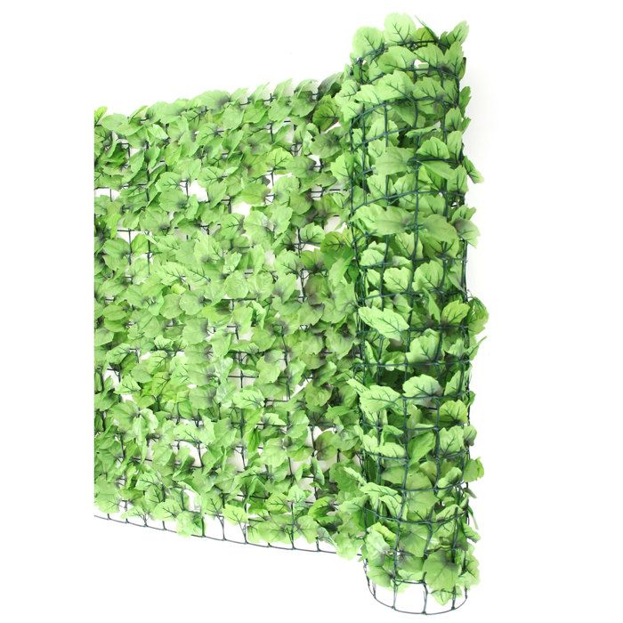 Haie artificielle/brise vue pour balcon ~ 300x100cm feuilles clair
