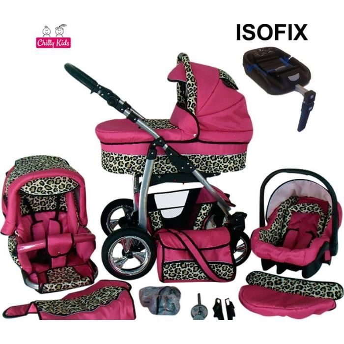 poussette rose leopard pas cher