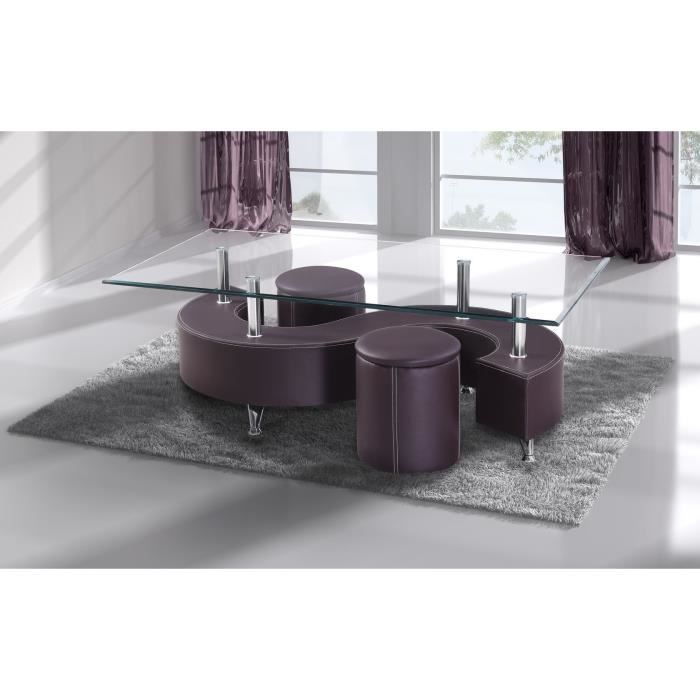 Table Basse En Verre Avec 2 Pouf Table Basse En Verre Avec 2 Poufs Simili Cuir Brun Achat Vente Table Basse Table Basse En Verre Avec 2 Cdiscount